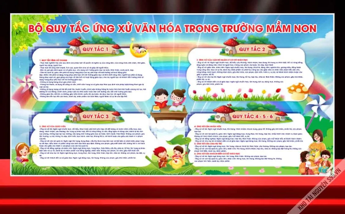 Bộ quy tắc ứng xử văn hóa trong trường mầm non File Corel