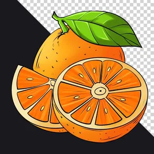 File PNG  Quả cam vẽ minh họa dễ thương,