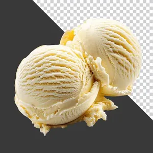 Hình ảnh Hai viên kem vani xốp mịn tách nền PNG