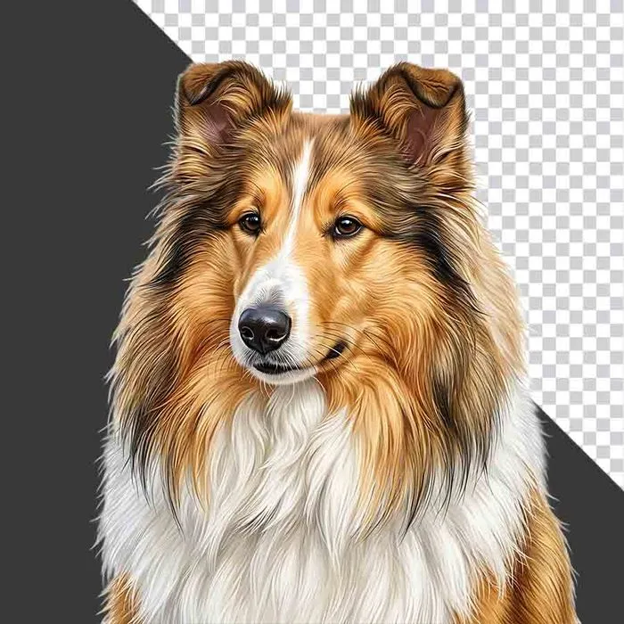 Chó Collie Tóc Dài Cắt Sẵn PNG Chất Lượng Cao cho Thiết Kế Đồ Họa