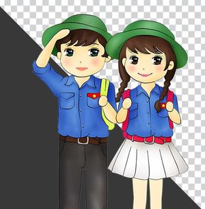 Nhân vật đoàn thanh niên Hồ Chí Minh file PNG mặc áo xanh - Mẫu số 18