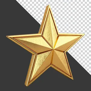 Ngôi sao vàng ánh kim PNG