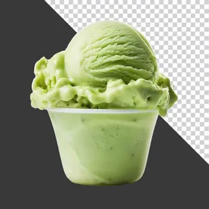 Cốc Kem Xanh Lá Cây Tươi Mát - Hình Ảnh PNG Chất Lượng Cao