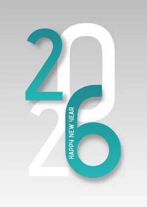 Thiết kế 2026 sáng tạo File vector chồng số xanh trắng 3D