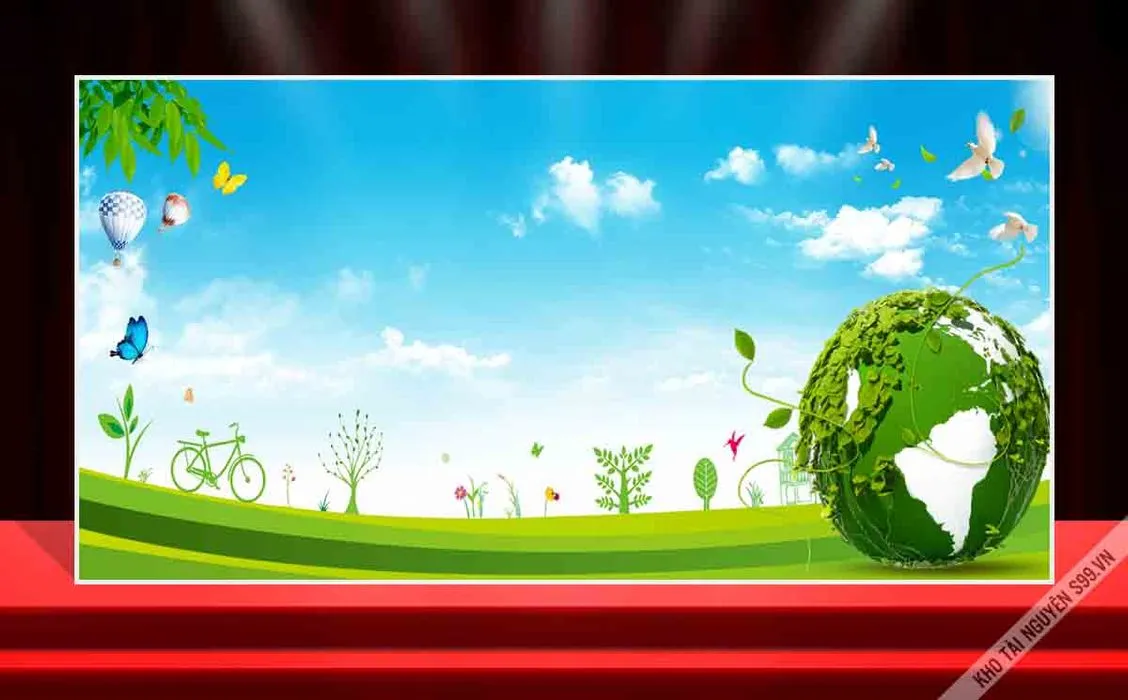 Backdrop Bảo Vệ Môi Trường Xanh - CDR Vector Chất Lượng Cao