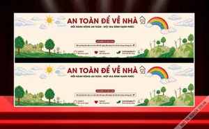 Mẫu băng rôn tuyên truyền an toàn lao động an toàn để về nhà File Corel