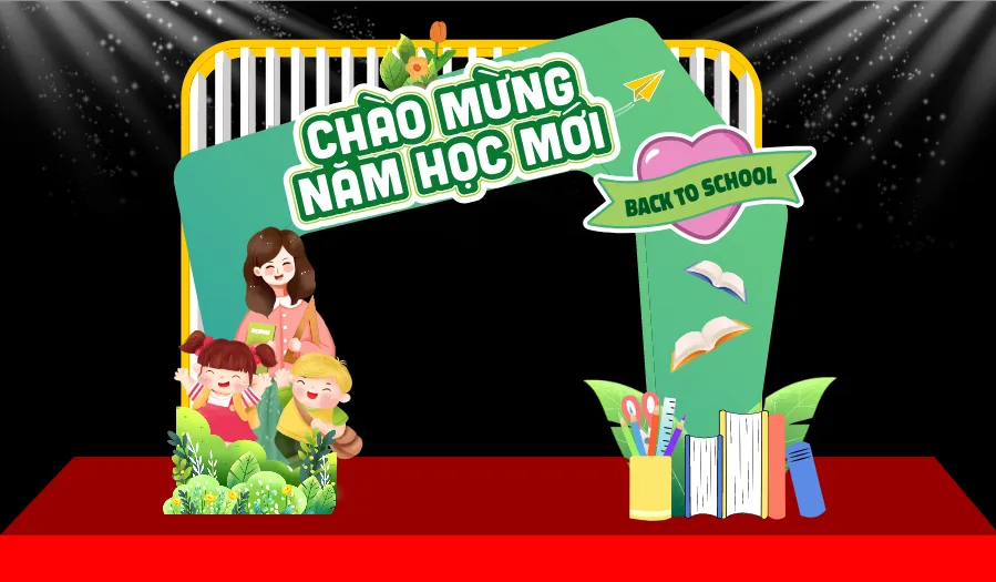 File Corel cổng chào mừng năm học mới back to school