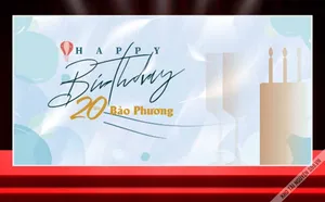 Backdrop sinh nhật Bảo Phương 20 tuổi file corel