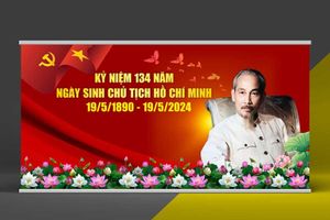Backdrop kỷ niệm ngày sinh nhật Bác Hồ 19 tháng 5 file corel chất lượng cao - Mẫu số 7
