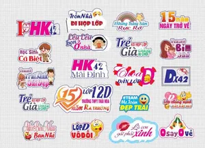 Mẫu thiết kế hashtag cầm tay chụp ảnh họp lớp kỷ niệm vui nhộn File Corel