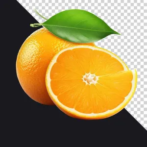 File PNG quả cam tươi nguyên quả với lá xanh, hình cam tự nhiên