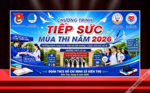 Backdrop Tiếp Sức Mùa Thi 2026 – File CDR Sẵn Sàng In Ấn