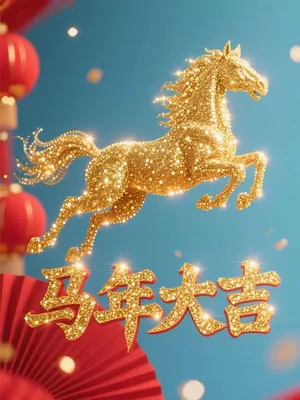  File JPG hình ảnh ngựa vàng kim sa 2026 bay lên