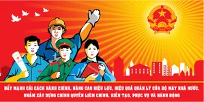 Mẫu thiết kế pano tuyên truyền cải cách hành chính khối Đảng Nhà nước  - file Corel
