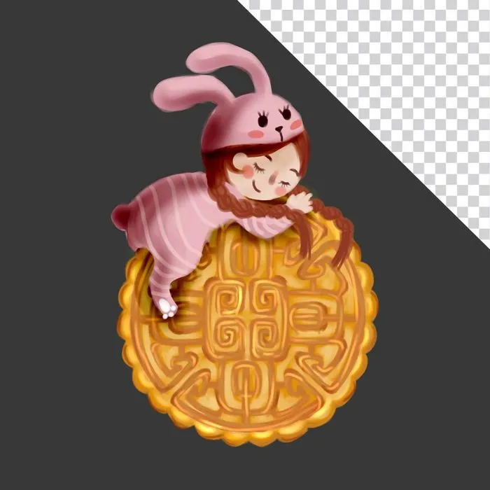 Bánh trung thu vẽ tay file PNG không nền