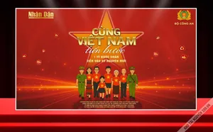 Backdrop Corel “Cùng Việt Nam tiến bước” – Bộ Công An phát động phong trào toàn dân 2025