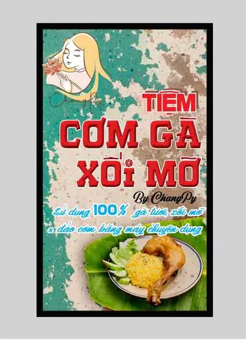 Thiết Kế Poster Quán Cơm Gà Xối Mỡ Độc Đáo – File CDR Sẵn Sàng