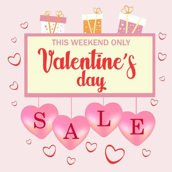 Mẫu banner khuyến mãi Valentine dễ thương File EPS