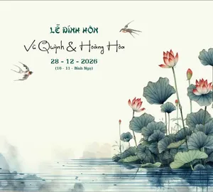 File CDR Phông nền Lễ Đính Hôn Hoa Sen & Chim Én 