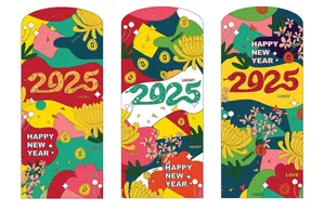 Bao lì xì Tết 2025 rắn may mắn màu sắc File EPS