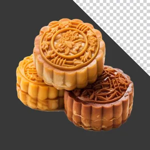 Hình ảnh bánh trung thu truyền thống hoa văn tinh xảo – PNG tách nền