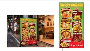 Mẫu thiết kế bảng hiệu ăn vặt nhà nhí file Corel