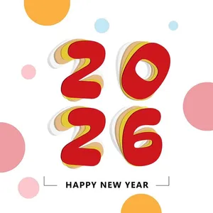 Chữ số 2026 3D nhiều màu mừng năm mới - File Ai