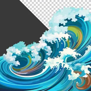 Sóng Biển Xanh Đậm PNG Chất Lượng Cao cho Thiết Kế Đồ Họa