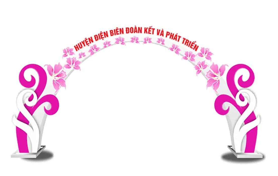 Cổng chào huyện Điện Biên đoàn kết và phát triển File Corel