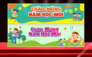 Banner chào mừng năm học mới dễ thương File Corel
