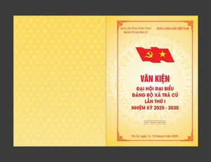 Bìa văn kiện Đại hội đại biểu Đảng bộ xã Trà Cú lần thứ I nhiệm kỳ 2025–2030 File Corel