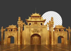 Cổng đền thơ vua hùng tại Phú Thọ file PNG chất lượng cao