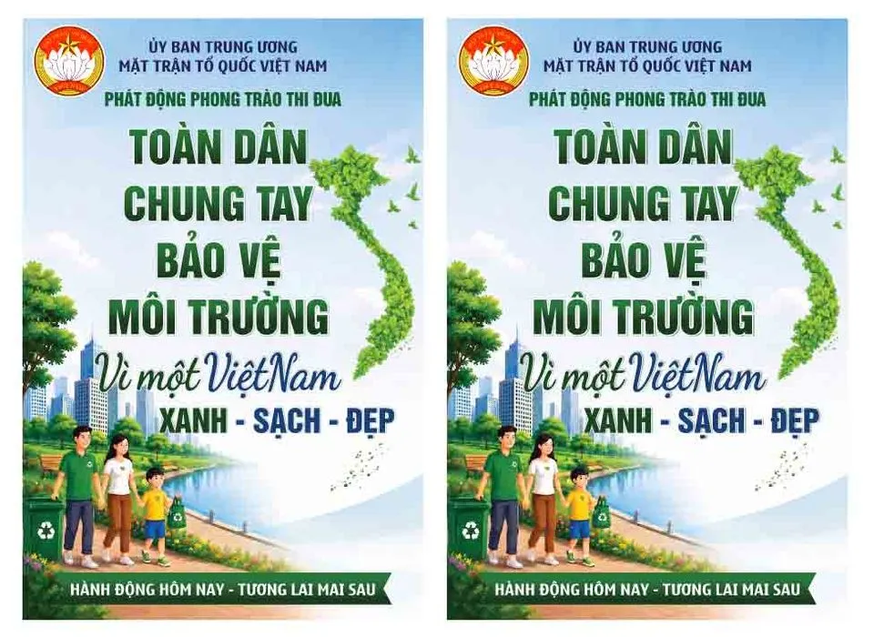 Mẫu thiết kế poster toàn dân chung tay bảo vệ môi trường File Corel