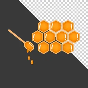 Tổ Ong & Mật Ong Vàng PNG Cao Cấp - Thiết Kế Đồ Họa Độc Đáo