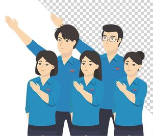 Ảnh các thanh niên đoàn Hồ Chí Minh  mặc áo xanh file PNG - Mẫu số 11