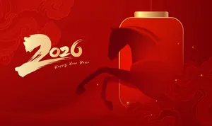 Hình nền 2026 ngựa đỏ nghệ thuật kèm đèn lồng File Vector