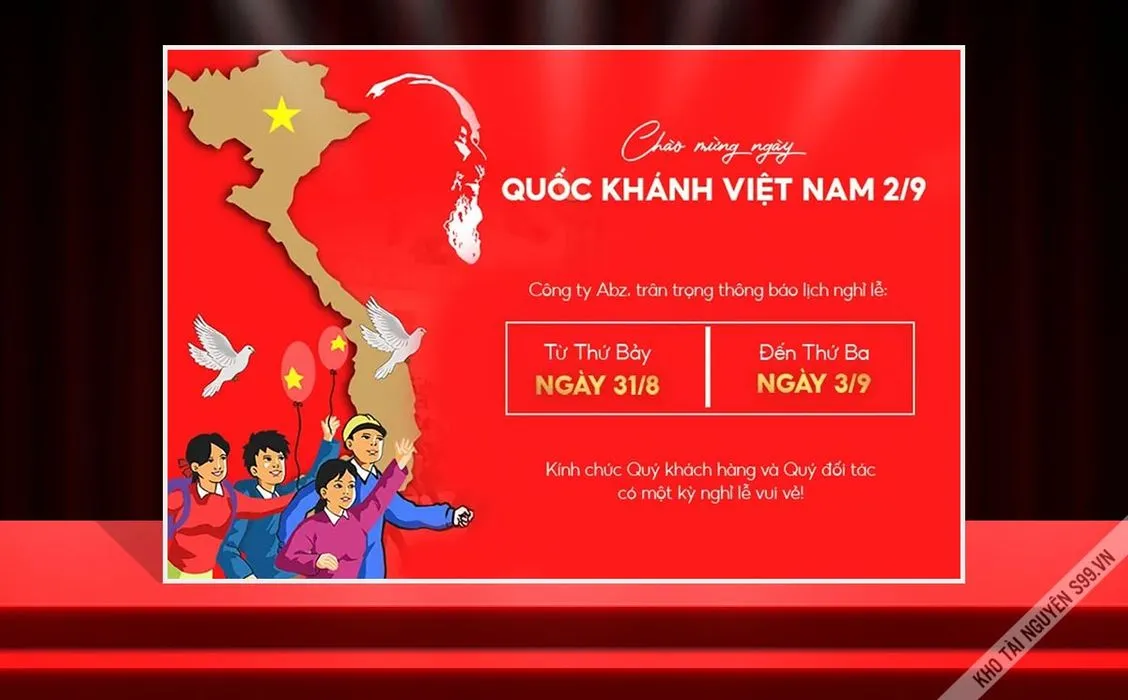 Banner thông báo nghỉ lễ ngày quốc khánh Việt Nam - File PSD 0015