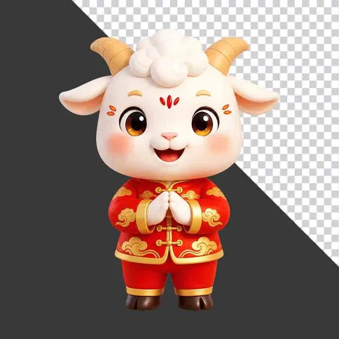 File PNG - Con dê mừng tết vàng tài lộc