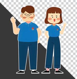 Nhân vật đoàn thanh niên Hồ Chí Minh file PNG mặc áo xanh - Mẫu số 17