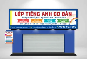 Biển Quảng Cáo Lớp Học Tiếng Anh Cơ Bản - File CDR Dễ Chỉnh Sửa