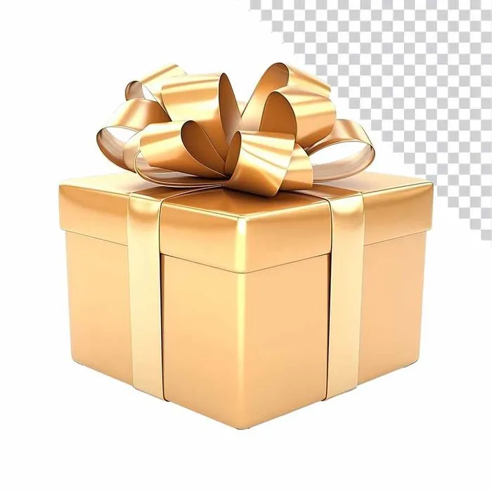 Hộp quà màu vàng đồng PNG