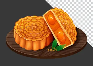 File minh họa bánh trung thu nhân trứng muối PNG