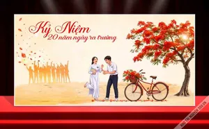 Background Kỷ Niệm 20 Năm Ra Trường Đẹp, File CDR Dễ Chỉnh Sửa