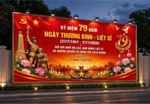 Mẫu thiết kế backdrop kỷ niệm 79 năm ngày Thương binh Liệt sĩ 27 tháng 7 File Corel