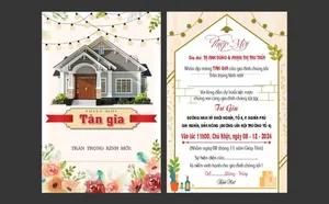 Mẫu thiệp mời mừng tân gia sang trọng file corel