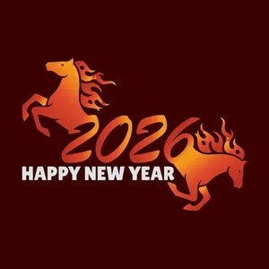 Năm 2026 hình ngựa lửa chào năm mới - File Vector