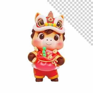 Hình Minh Họa Ngựa Vàng Đỏ PNG – Thiết Kế Tết, Năm Mới