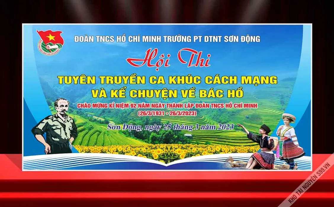 Backdrop Hội Thi Tuyên Truyền Ca Khúc Cách Mạng & Kể Chuyện Bác Hồ