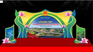 Backdrop Lễ Động Thổ Hiện Đại - Thiết Kế Vector CDR Chuyên Nghiệp