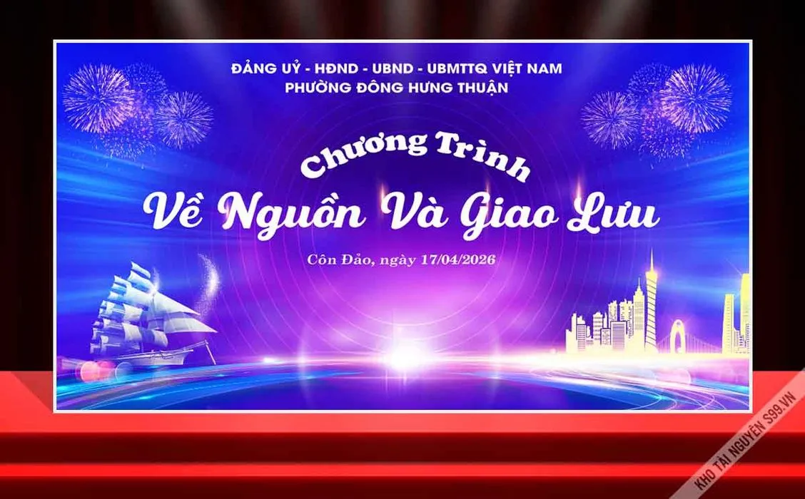 Backdrop Sân Khấu Sự Kiện Giao Lưu Về Nguồn 2026 - CDR Chuyên Nghiệp